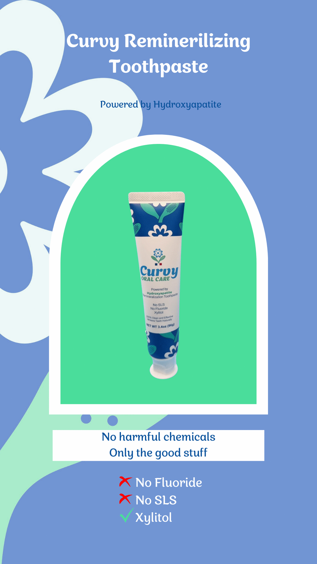 curvy remineralizing toothpaste tube 